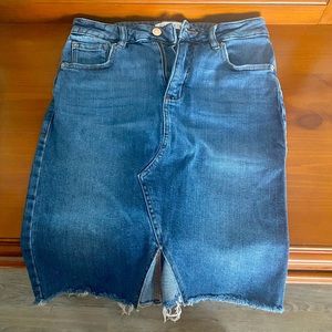 Midi denim skirt